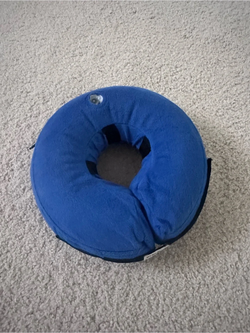 Blue Plush Donut Recovery Collar for Dogs - Comfortable Soft Support